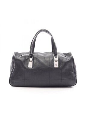 Chanel Chocolate Bar Black Caviar Leather Boston